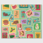 Echt rustieke retro kerst peperkoek Boom Cadeaupapier (Vlak)