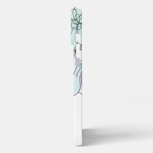 Echt schattig en minimaal meisjesblauw monogram iPhone hoesje (Linkerkant)