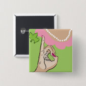 Echt  Sorority Fun Vierkante Button 5,1 Cm (Voorkant /achterkant)