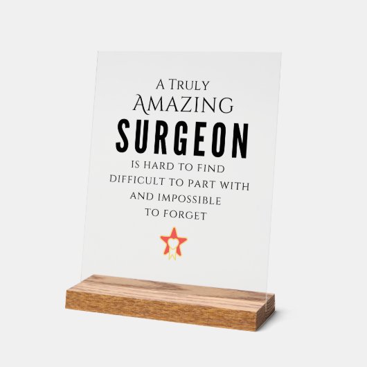 Echt verbazingwekkende waardering van de chirurg acryl bord (Hoek)