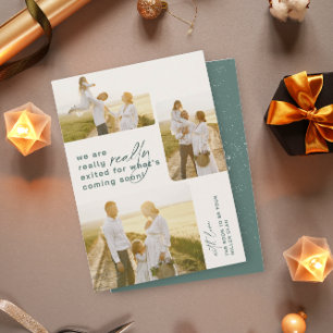 Echt verlaten groene vakantie zwangerschap aankond feestdagenkaart