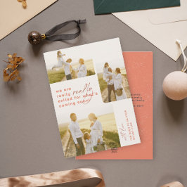 Echt verlaten rode vakantie zwangerschap aankondig feestdagenkaart