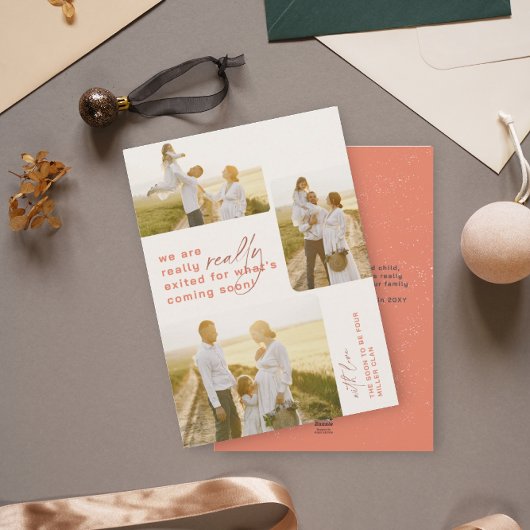 Echt verlaten rode vakantie zwangerschap aankondig feestdagenkaart