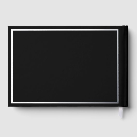 Echt Zilveren Folie Modern Zwart & Zilver Huwelijk Gastenboek (Achterkant)