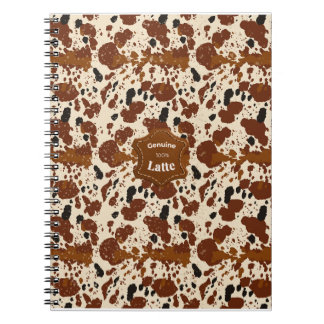 Echte 100% Latte Koehuid Patroon | Neutraal  Notitieboek