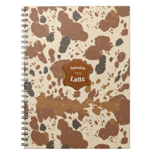 Echte 100% Latte Koeienhuid Coffee Aesthetic Notitieboek