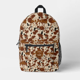 Echte 100% Latte Koeienhuid Patroon | Neutraal  Bedrukte Rugzak