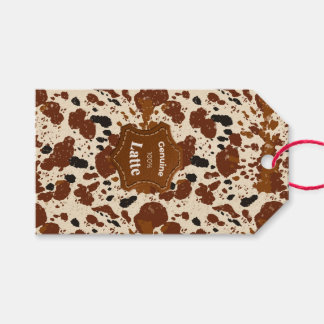 Echte 100% Latte Koeienhuid Patroon | Neutraal  Cadeaulabel