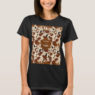 Echte 100% Latte Koeienhuid Patroon | Neutraal  T-shirt