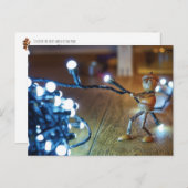 Echte acorn met kerstlichtketens - Kerstmis Briefkaart (Voorkant / Achterkant)
