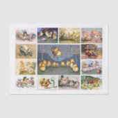 Echte (AI)  paaskuikens Ephemera Tissuepapier (Voorkant)