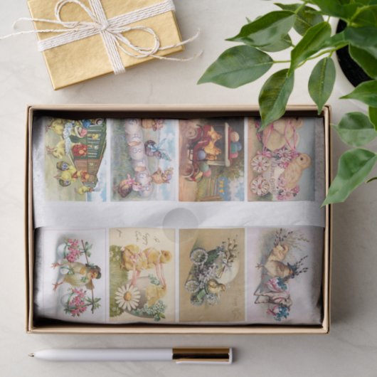 Echte (AI) paaskuikens Ephemera Tissuepapier (Geschenk)