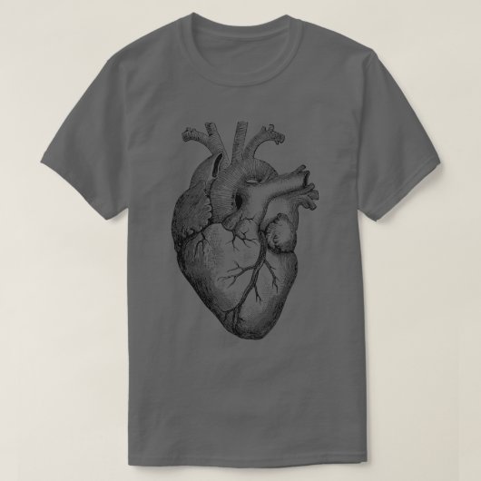 Echte anatomische menselijke harttekening t-shirt (Design voorkant)