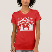 Echte artikelnativiteitskerst t-shirt (Voorkant)
