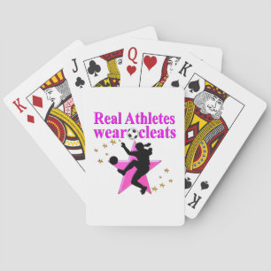 ECHTE ATLETEN SPELEN VOETBAL ONTWERP POKERKAARTEN