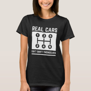 Echte auto's schuiven zichzelf niet aan t-shirt