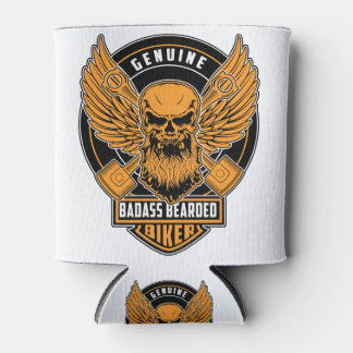 Echte badass bebaarde biker blikjeskoeler