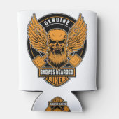 Echte badass bebaarde biker blikjeskoeler (Achterkant)