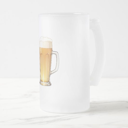 Echte bierglazen beker matglas bierpul (Voorkant rechts)