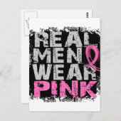 Echte borstkanker Mannen Draag Roze Briefkaart (Voorkant / Achterkant)