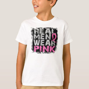 Echte borstkanker Mannen Draag Roze T-shirt