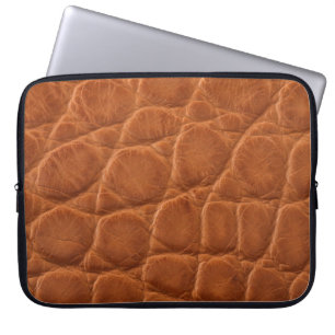 Echte bruine bruine elledertextuur laptop sleeve