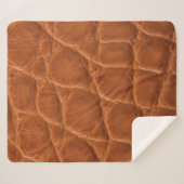 Echte bruine bruine elledertextuur sherpa deken (Voorkant (horizontaal))