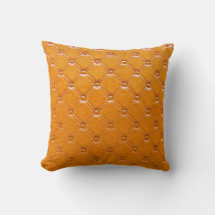 Echte bruine lederbekleding. kussen