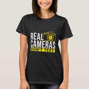 Echte camera's sms'en geen coole fotografie t-shirt