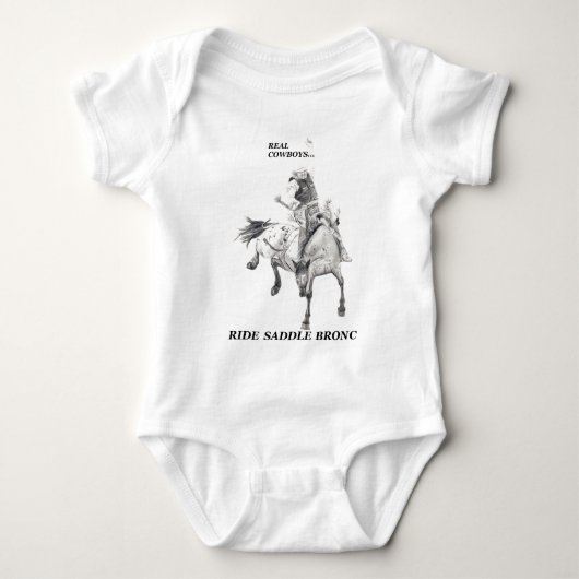 Echte Cowboys Ride Saddle Bronc Romper (Voorkant)