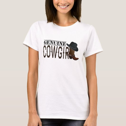 Echte Cowgirl Pet & Boots met Spurs T-shirt (Voorkant)