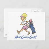 echte dames golf briefkaart (Voorkant / Achterkant)