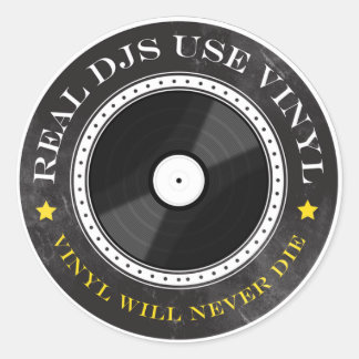 Echte DJ's Gebruik Vinyl Ronde Sticker