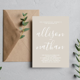 Echte eenvoud 1 Oyster minimalistische bruiloft Kaart