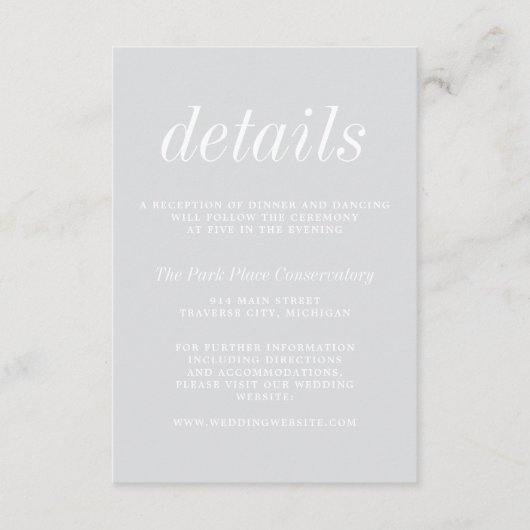 Echte eenvoud 2-koel-minimalistische bruiloft informatiekaartje (Voorkant)