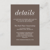 Echte eenvoud 2 - Minimale bruiloft voor paddensto Informatiekaartje (Voorkant)