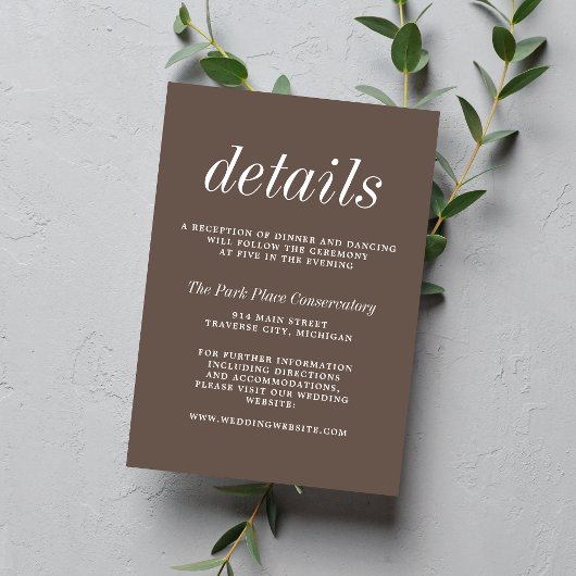 Echte eenvoud 2 - Minimale bruiloft voor paddensto Informatiekaartje