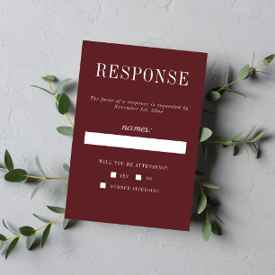 Echte eenvoud 6 Rosewood Minimalist Wedding RSVP Kaartje