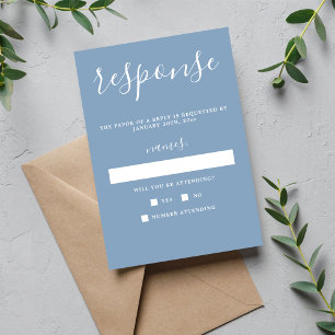 Echte eenvoud Glacier Blue Minimal Wedding RSVP
