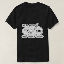 Echte Eet Slaap Code Programmeur T-shirt