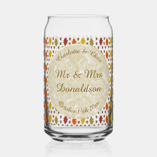 Echte eikenbladeren en Herfst van eikenbomen Blikvorm Glas (Achterkant)