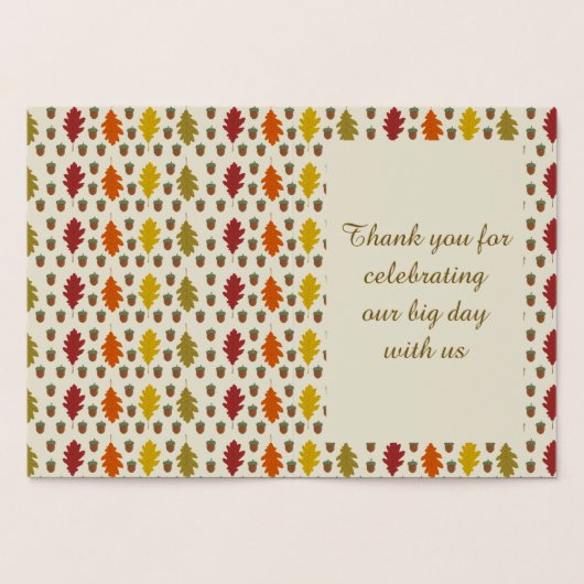 Echte eikenbladeren en Herfst van eikenbomen Folie Kaarten (Binnen)