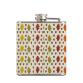 Echte eikenbladeren en Herfst van eikenbomen Heupfles (Achterkant)