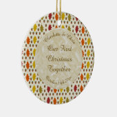 Echte eikenbladeren en Herfst van eikenbomen Keramisch Ornament (Rechts)