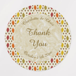 Echte eikenbladeren en Herfst van eikenbomen Labels