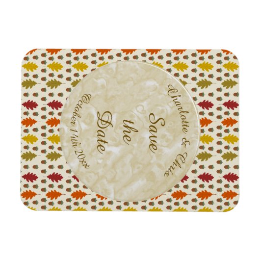 Echte eikenbladeren en Herfst van eikenbomen Magneet (Horizontaal)