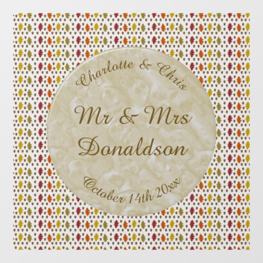 Echte eikenbladeren en Herfst van eikenbomen Raamsticker (Vel)