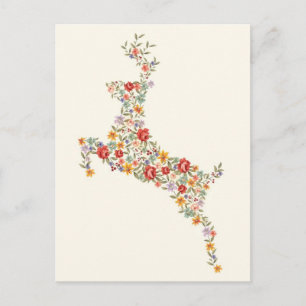 Echte elegante  springveer silhouet briefkaart