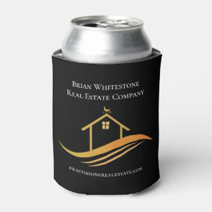 Echte Estate Chic Black Gold House Custom Realtor Blikjeskoeler