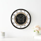 Echte Estate Design in Gold, White en Black Grote Klok (Huis)